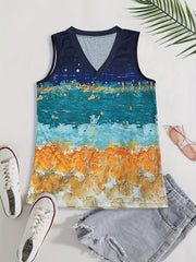 V Neck Tank Top Sleeveless Summer Casual Tank Top