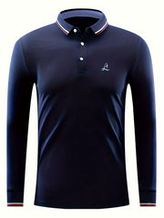 Men's Graphic Polo Shirt for Spring Fall