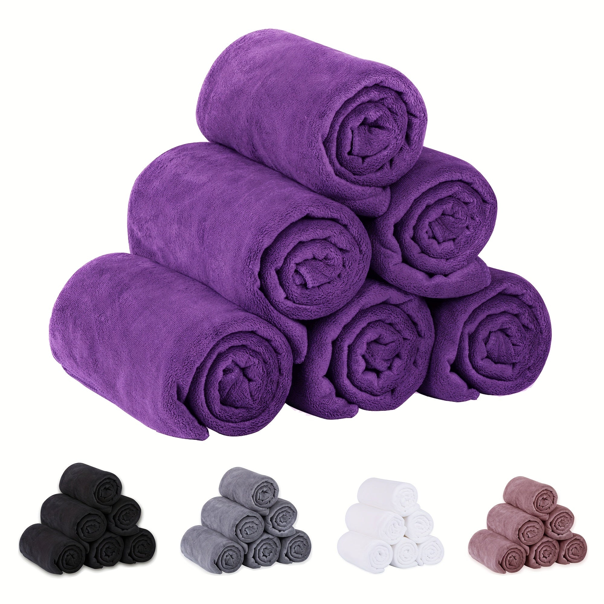 6pcs Microfiber Bath Towel Sets Extra Absorbent Quick Drying