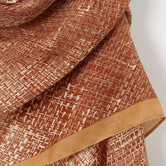 Orange Geometric Print Scarf Gradient Shawl Windproof Warm Wraps Travel Scarves