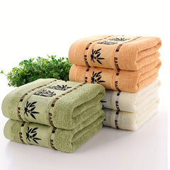 Bamboo Fiber Bath Towel 55x27in with Leaf Pattern