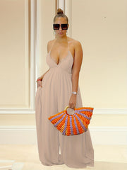 Sexy Halter Neck Wide Leg Jumpsuit