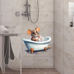 Mouse in Bathtub 3D Wall Sticker
