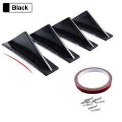4pcs Universal Car Rear Bumper Diffuser Spoiler ABS Anti-collision Lip