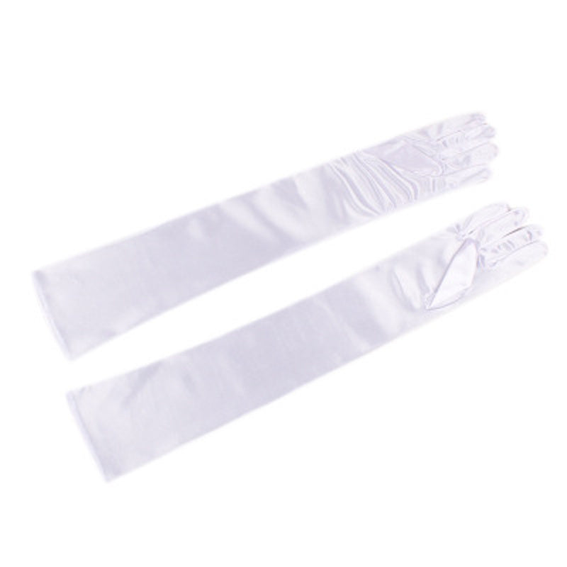 Sunscreen Satin Bridal Gloves Mid length Wedding Ceremony Gloves