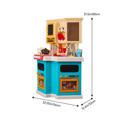 Children's Kitchen Playset Pretend Food Toy Accessories Set Play Sink & Stove