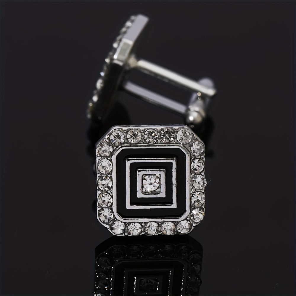 Faux Diamond Button Cufflinks Shirt Cufflinks Versatile Accessories