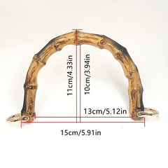 2pcs Bamboo Bag Handles for DIY Purse Straps and Bag Accessories
