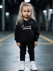 OERYUI Girls Boys SWEET Print Hoodies Pants Set For Spring Fall