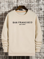 San Francisco Print Sweatshirt Men's Casual Graphic Crew Neck Pullover