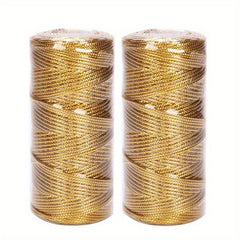 2 Rolls 100m Golden Onion Thread Rope For Gift Wrapping DIY Decor