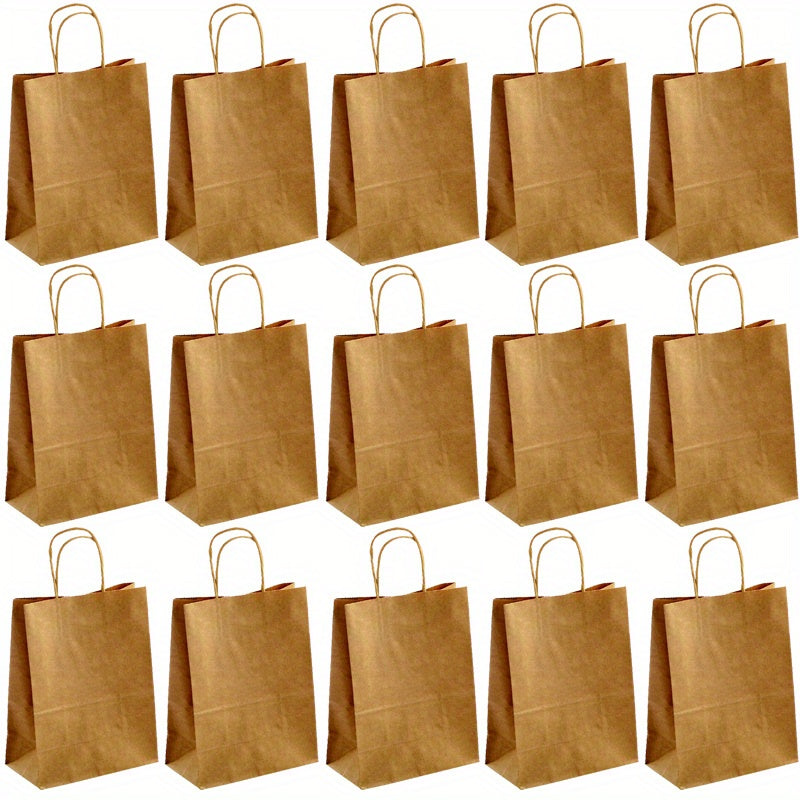 15pcs Paper Shopping Bags Paper Gift Bag Or Takeout Bag With Handles