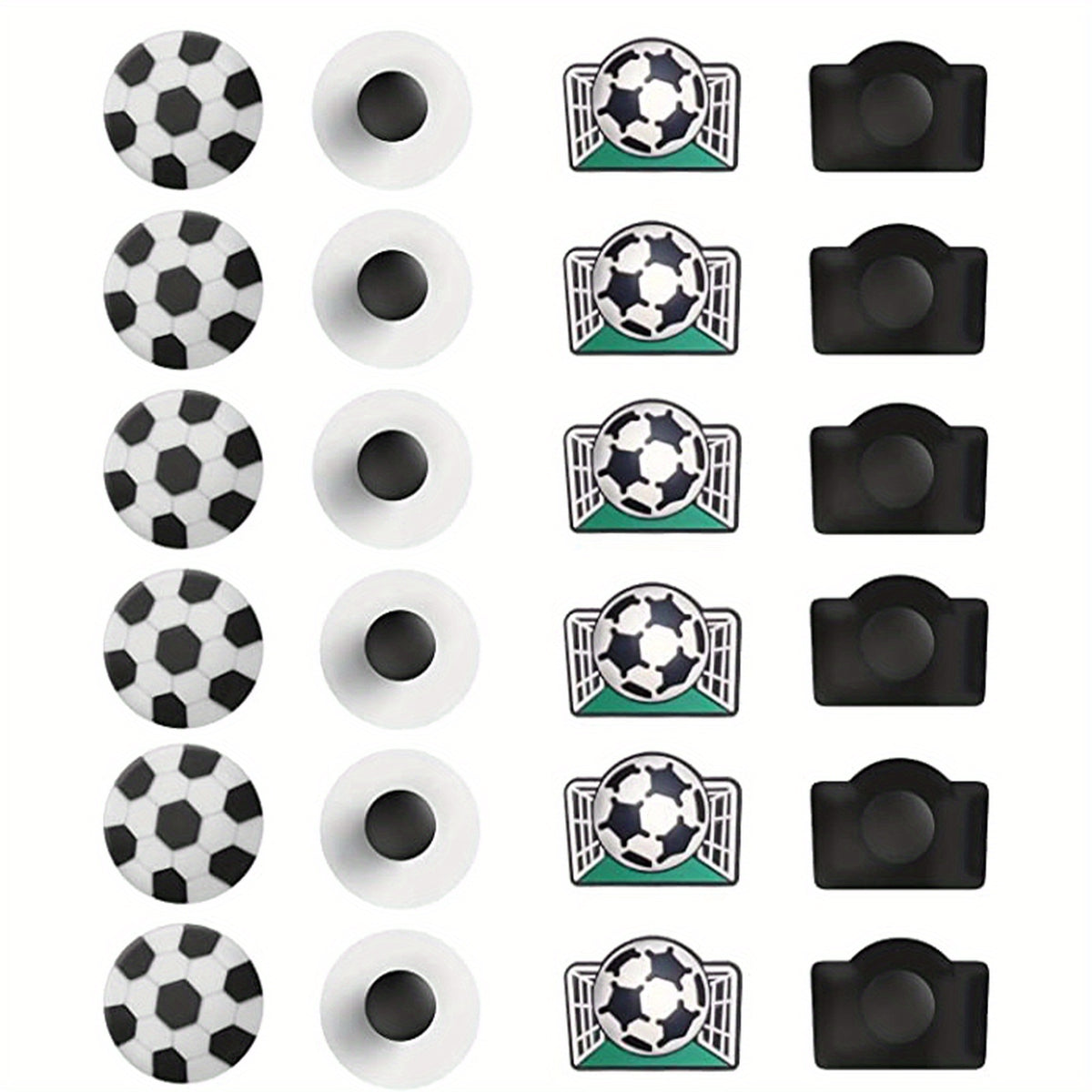 6 Pcs Soccer Shoe Charms PVC 3D Football Shoe Charms Sport Accessory Decoration