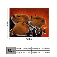 Funny Animal Pattern Flannel Blanket for Bedroom and Travel