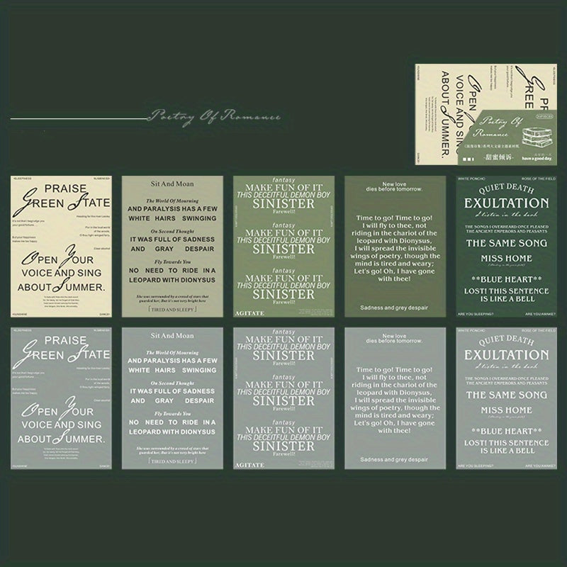 Romantic Poetry Collection Paper 20 Sheets Pack 6 Styles