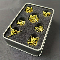 7pcs Hollow Flower Dice Polyhedral Dice Mini Dice For Game Entertainment