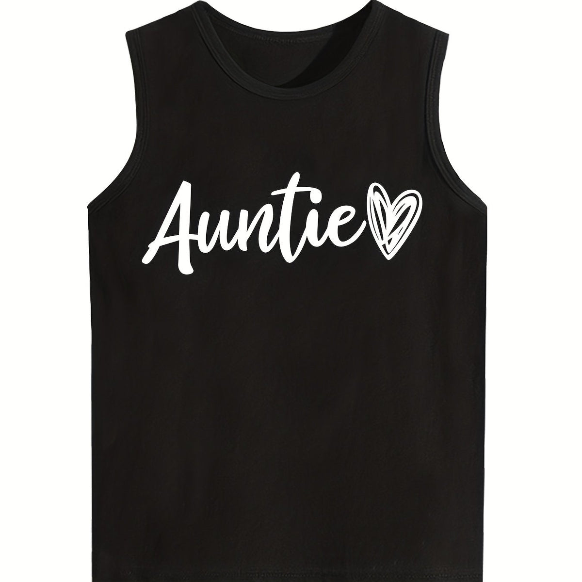 Boy's Auntie Print Sleeveless Shirt Casual Cotton Tank Top