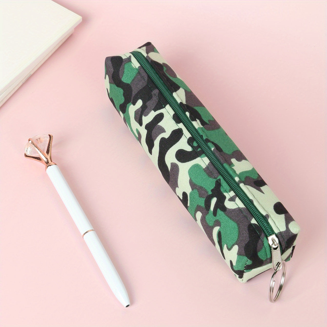 Camo Pencil Case Student Stationery Organizer