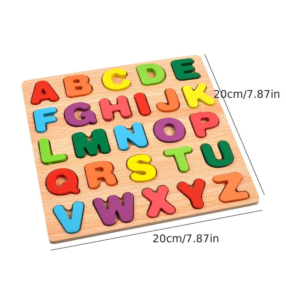 Wooden Alphabet Puzzle for Kids - Early Education Building Blocks