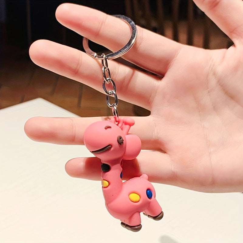 Giraffe Keychain Cartoon Schoolbag Pendant Doll Bag Hanging Ornaments