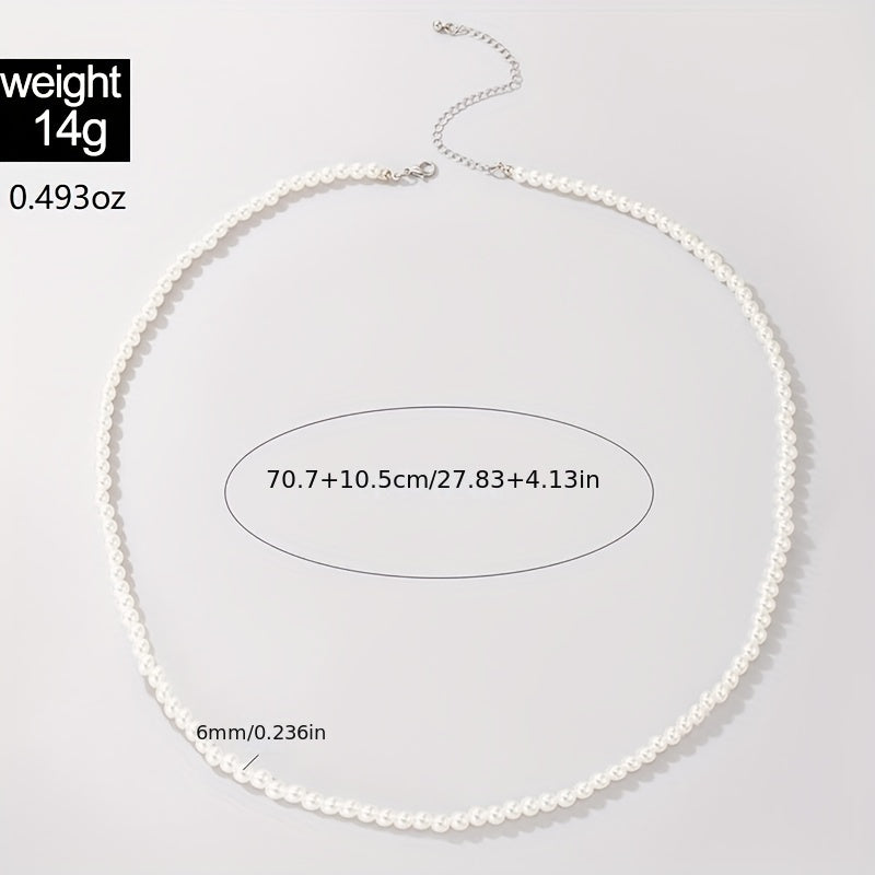 Faux Pearl Waist Metal Waistband Chain Belt for Women