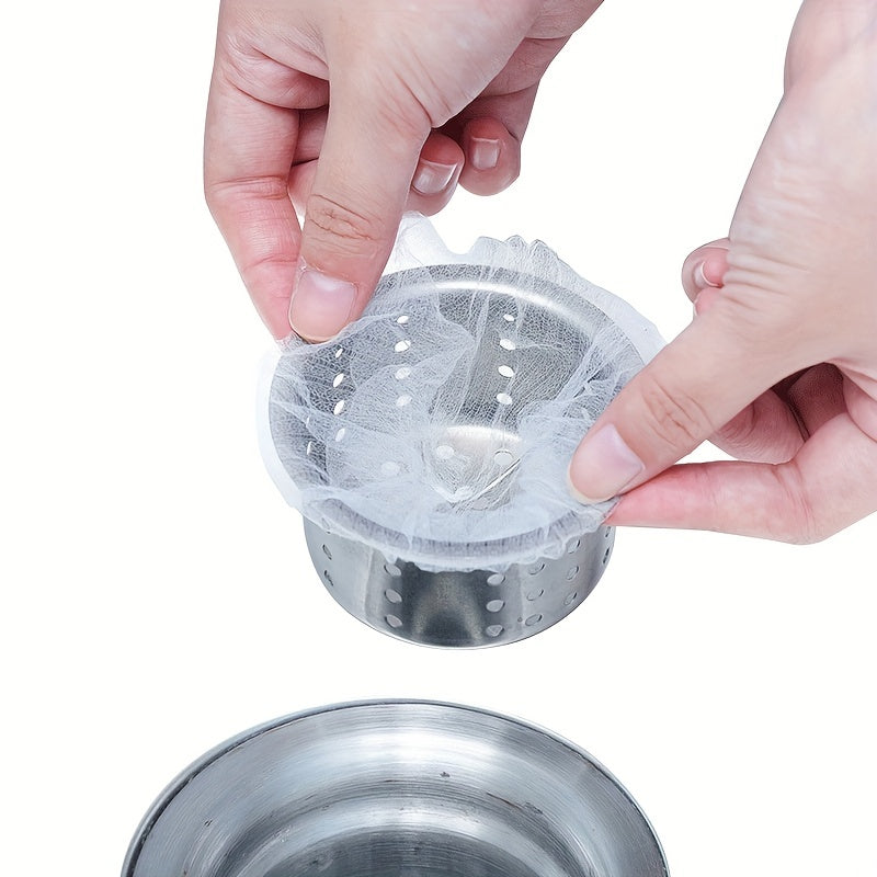 50pcs Disposable Sink Strainer Mesh Bag Filter Kit