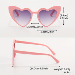 Heart Sunglasses Gradient Lens Photo Prop Glasses Casual Outdoor Eyewear