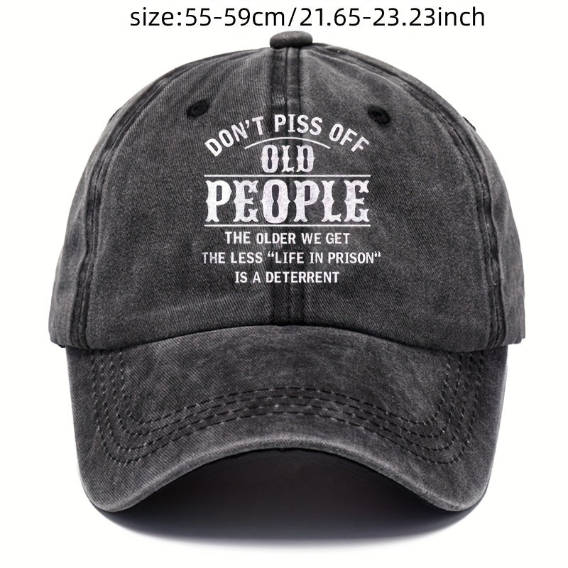 Skull Printed Vintage Baseball Cap Distressed Cotton Dad Hat Unisex Adjustable