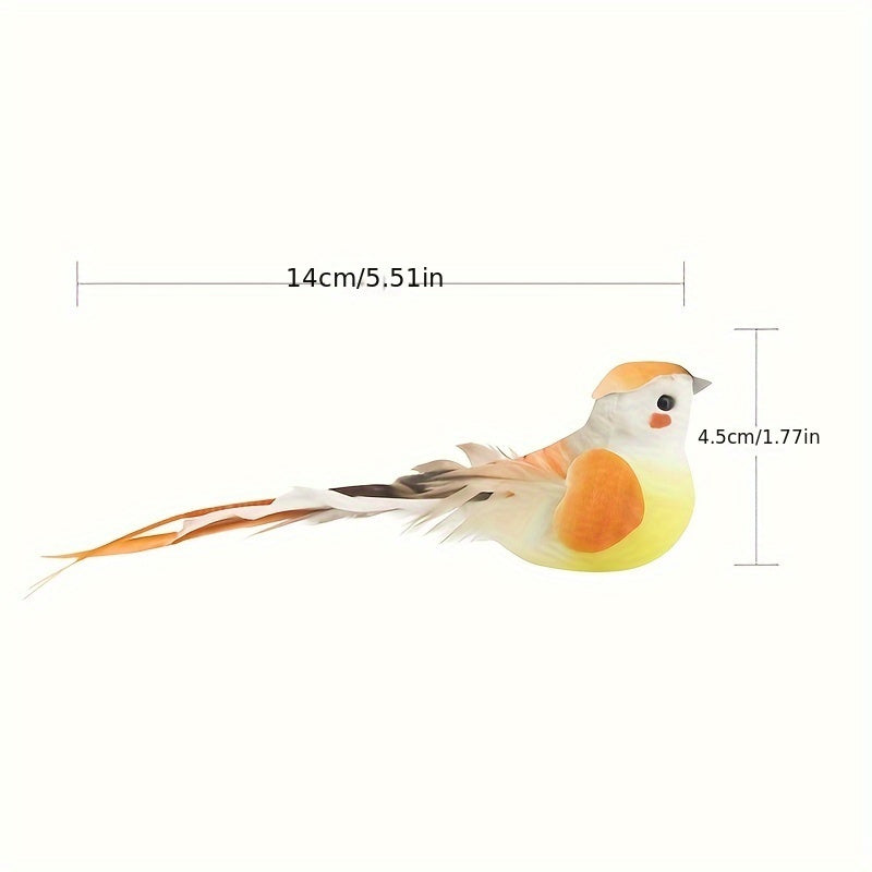 12pcs Feather Bird Ornaments for Christmas Tree Garden Decoration