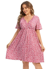  Women's Ditsy Floral Print Dress