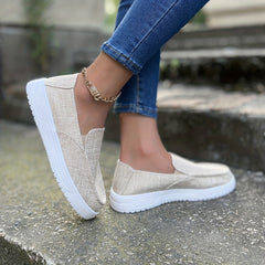 Women's Solid Flat Slip On Lightweight Shoes