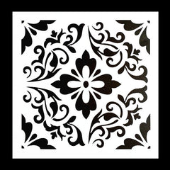 Vintage Pattern Stencils Set for DIY Painting on Tile Floor Furniture