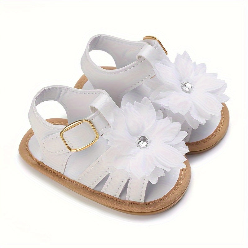 Baby Girls Flower Sandals - Breathable Non-slip Summer Shoes