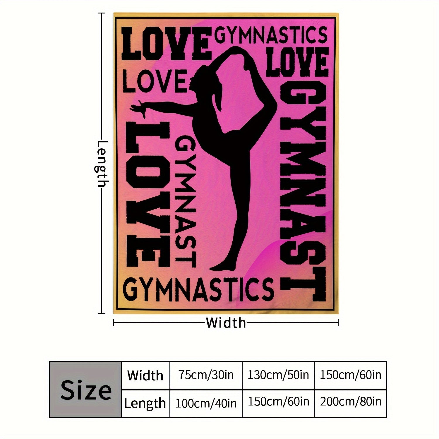 Gymnastics Pattern Blanket Soft Warm Ultra Fine Throw Blanket