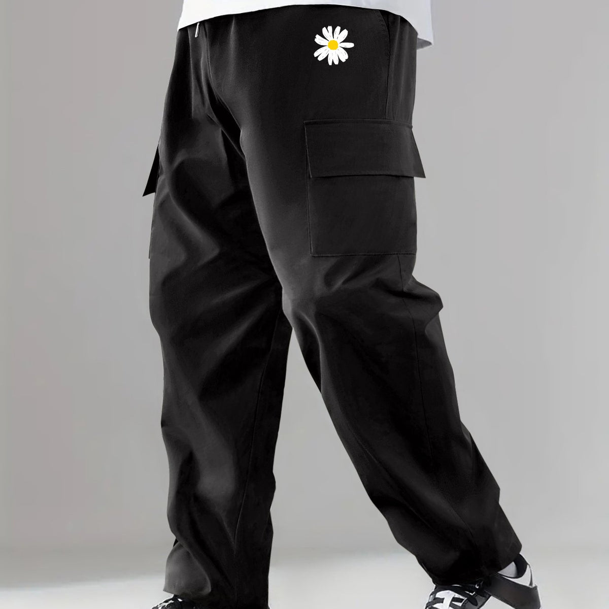 Men's Printed Cargo Pants Street Style Stretch Casual Pants
