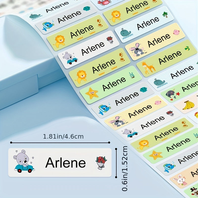 Custom Cartoon Name Stickers Waterproof for School Books Cups