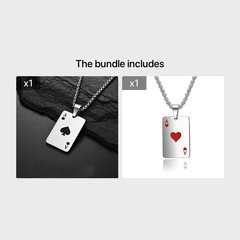 Hip Hop Ace Poker Spades Pendant Chain Necklace