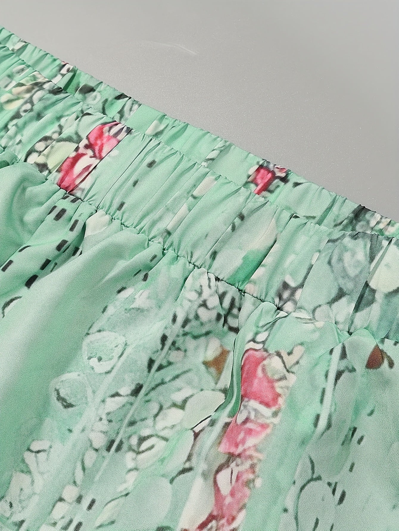 Women's Plus Floral Print Long Sleeve Top & Wide Leg Pants Set