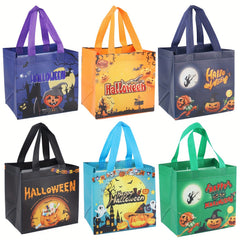 6pcs Halloween Treat Bags Small Tote Bags With Handles Bronzing Gift Bags