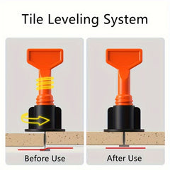 Tile Leveling System Kit 50pcs With 1 Plastic Wrench 3" Disc Diameter