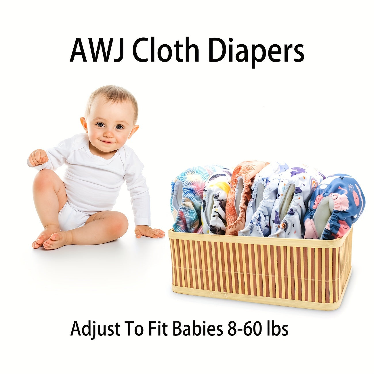 Mumsbest Reusable Cloth Diaper for Infants 8-60 lbs