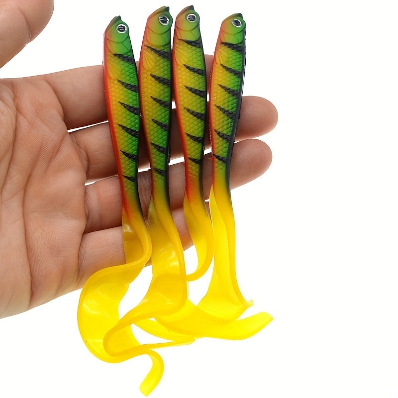 Bionic Soft Baits with Twister Tail for Fishing, 5pcs, Saltwater Freshwater