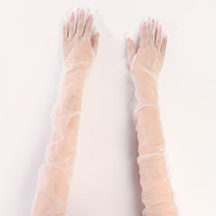 Solid Mesh Long Sleeves Bridal Wedding Dress Arm Gloves