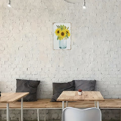 Metal Tin Sign 8''x12'' A Bunch Of Sunflowers Wall Decor