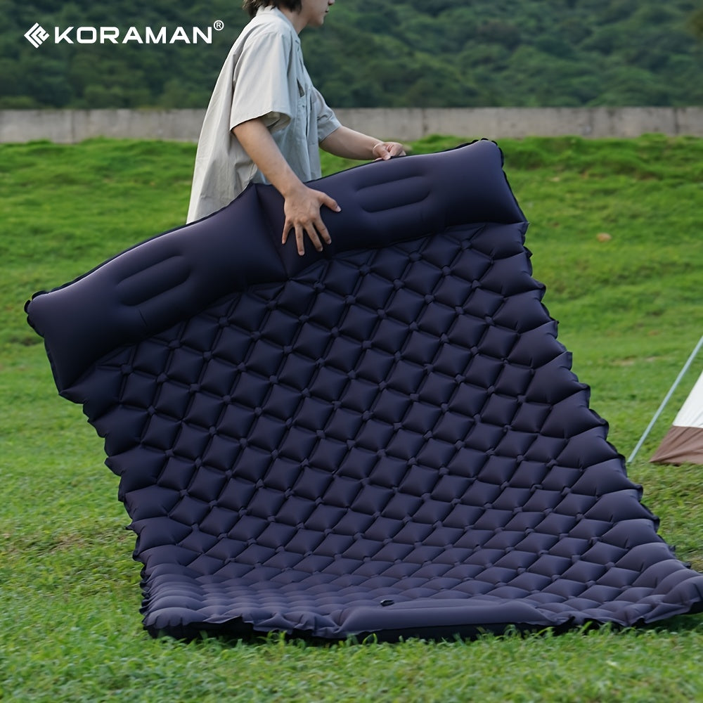 KORAMAN Inflatable Camping Sleeping Mat & Pillow for 2 People
