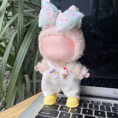 Labubu Dolls Winter Outfit with Bow Mittens & Ice Cream