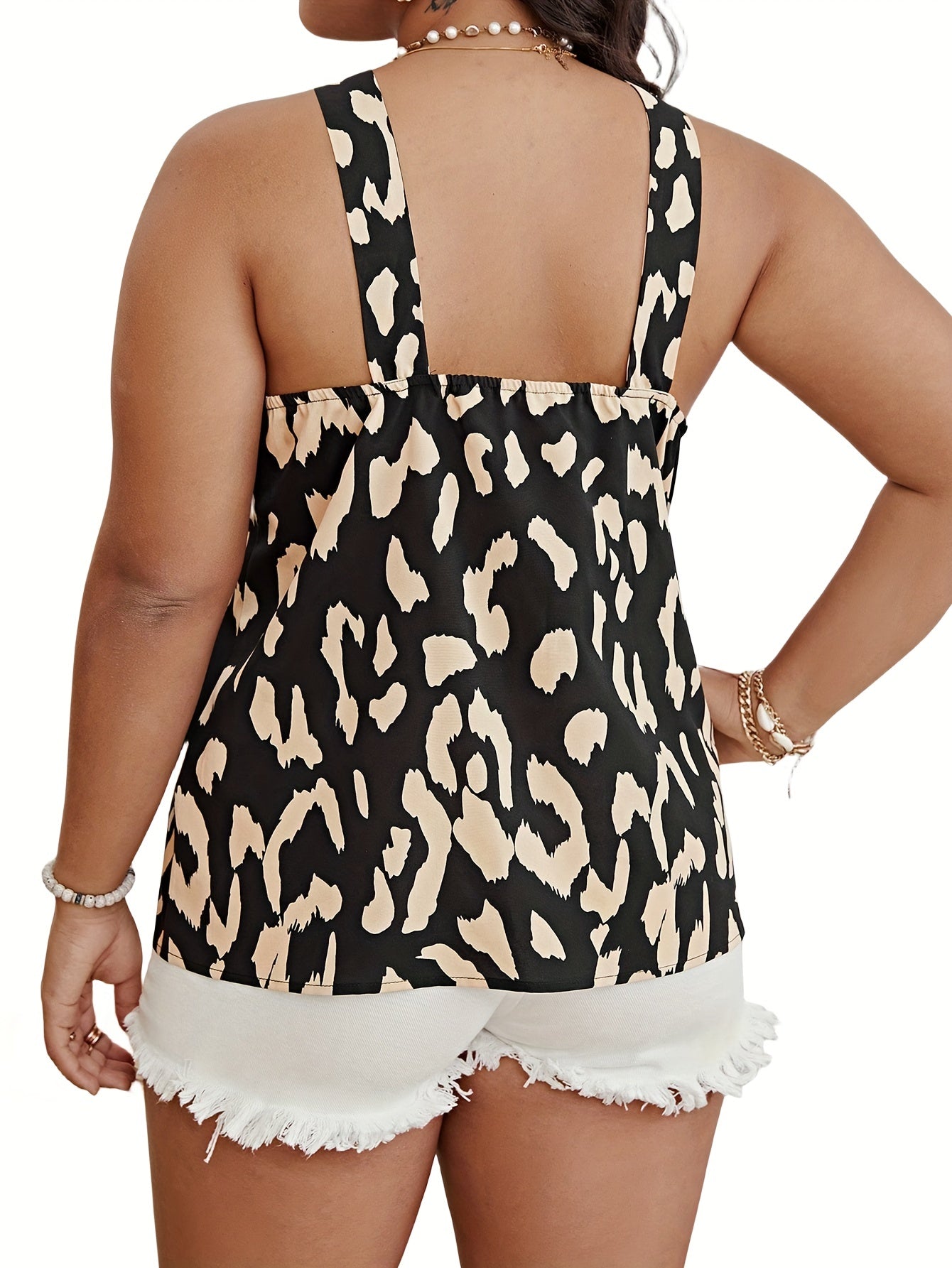 Leopard Print Backless Cami Top