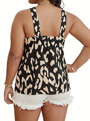  Leopard Print Backless Cami Top