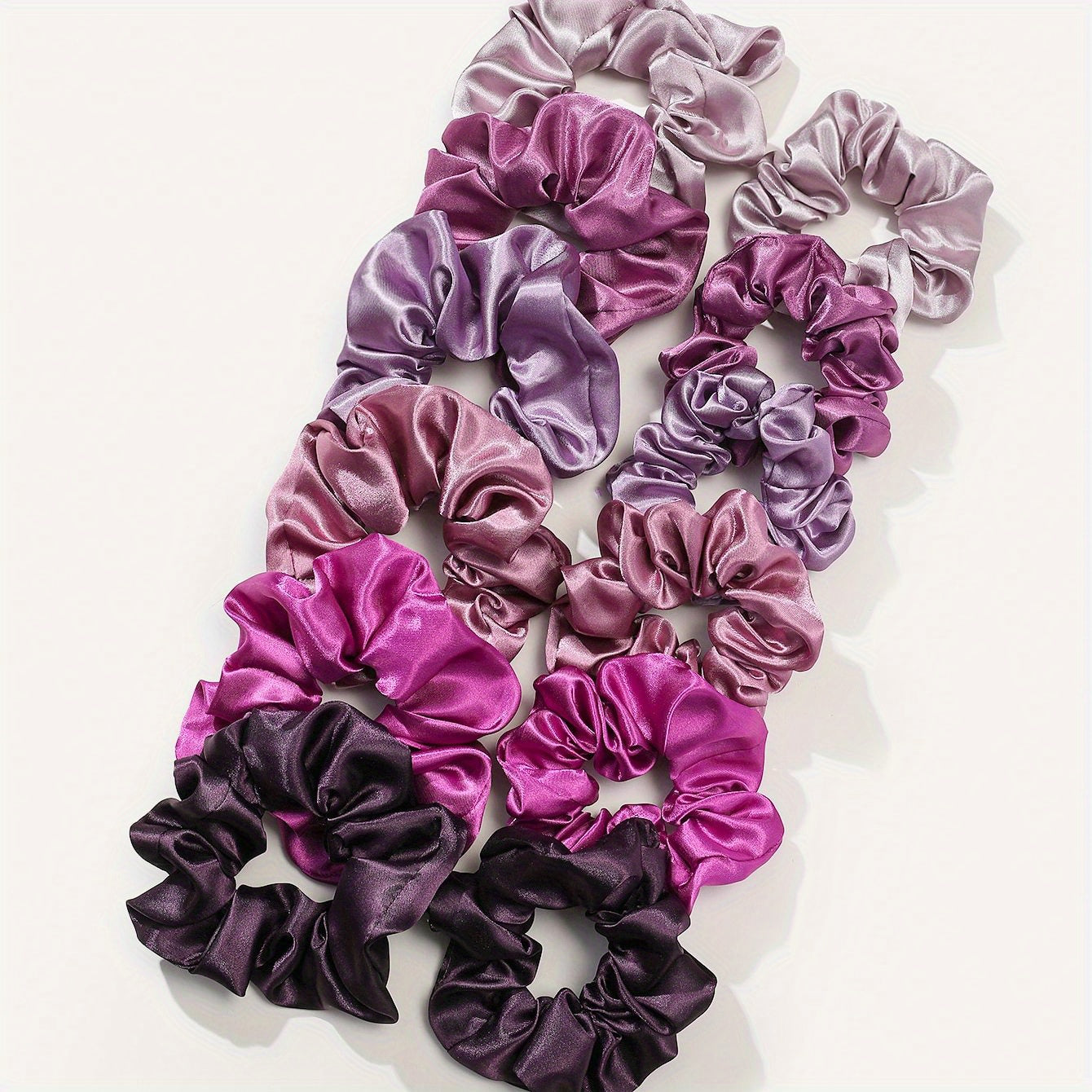 12pcs Mixed Satin Hair Tie Elastic Scrunchie Hair Rope Accessory