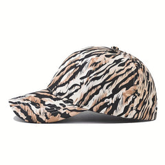 Tiger Pattern Print Baseball Cap Adjustable Hat